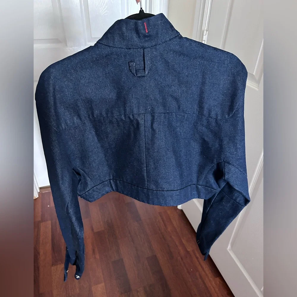W/ Tags Jacquemus la veste de nimes cabrio Cropped Denim Jacket 38 US6 - Picture 16 of 17